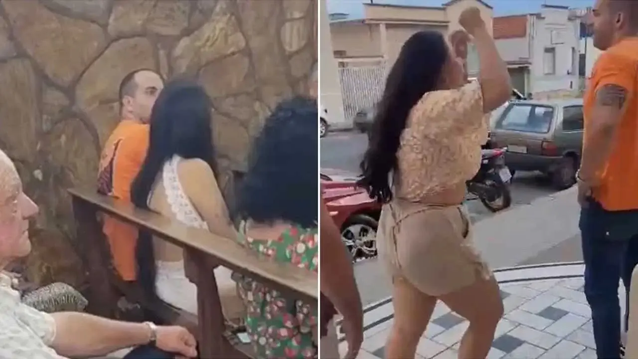 Vídeo: missa é interrompida após mulher flagrar marido com amante