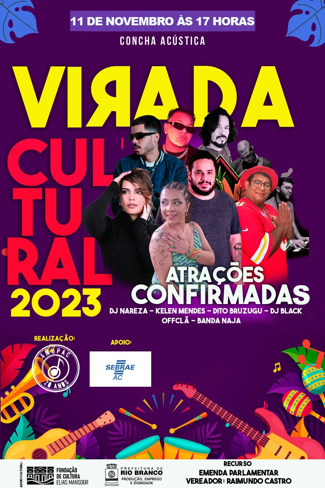 Virada Cultural 2023 acontece no próximo dia 11 de novembro, na Concha Acústica