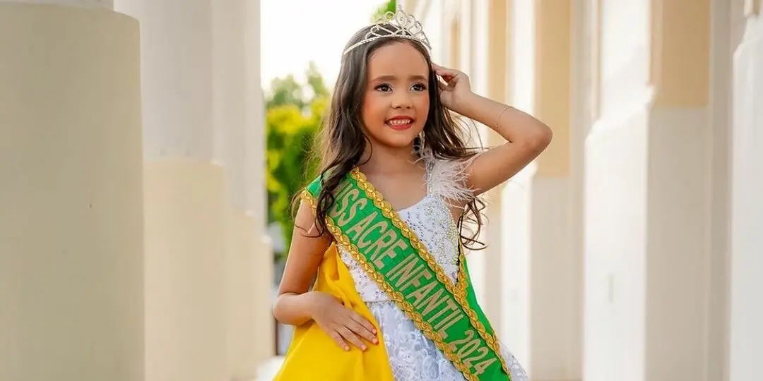 Acreana de 7 anos participa do maior concurso de beleza infantil do país; FOTOS