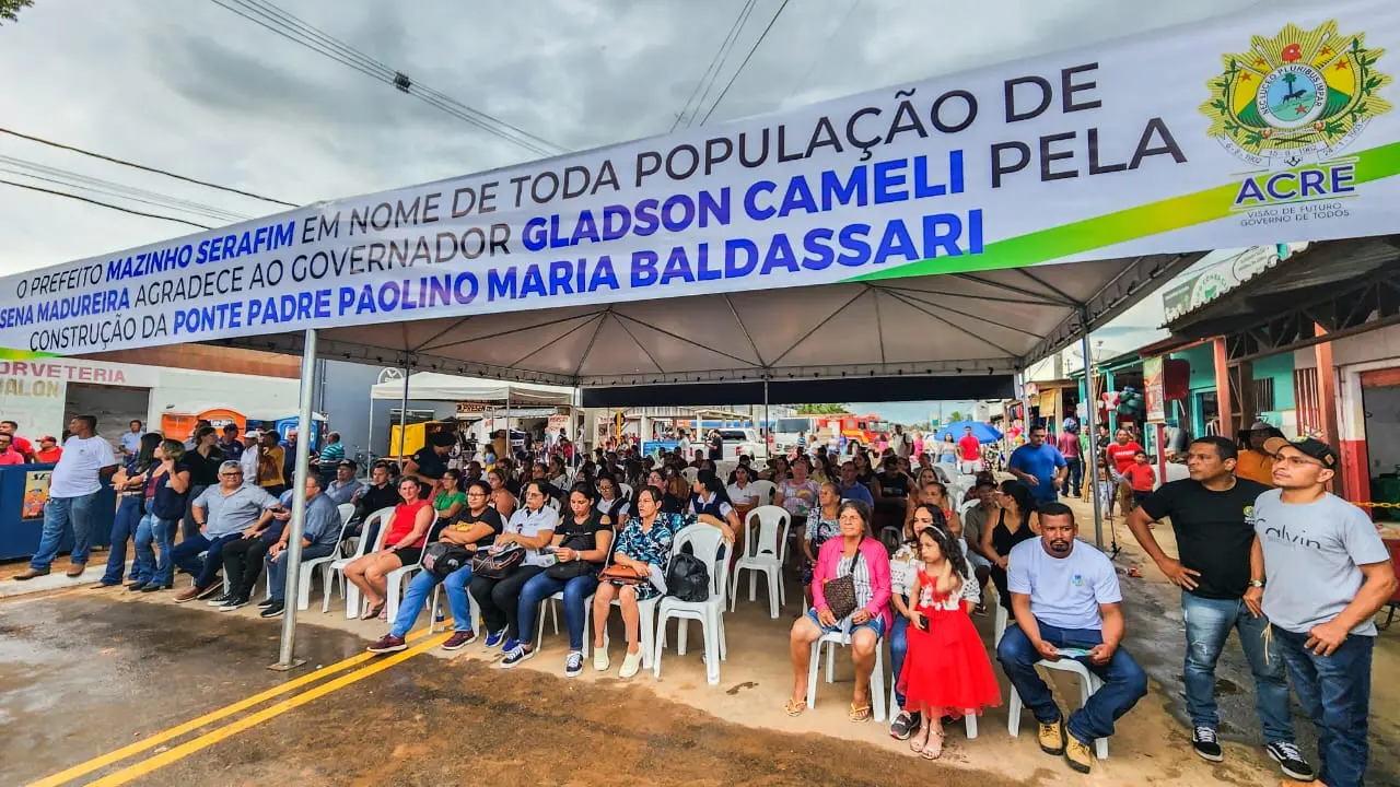 População de Sena Madureira marca presença e lota inauguração da ponte; fotos