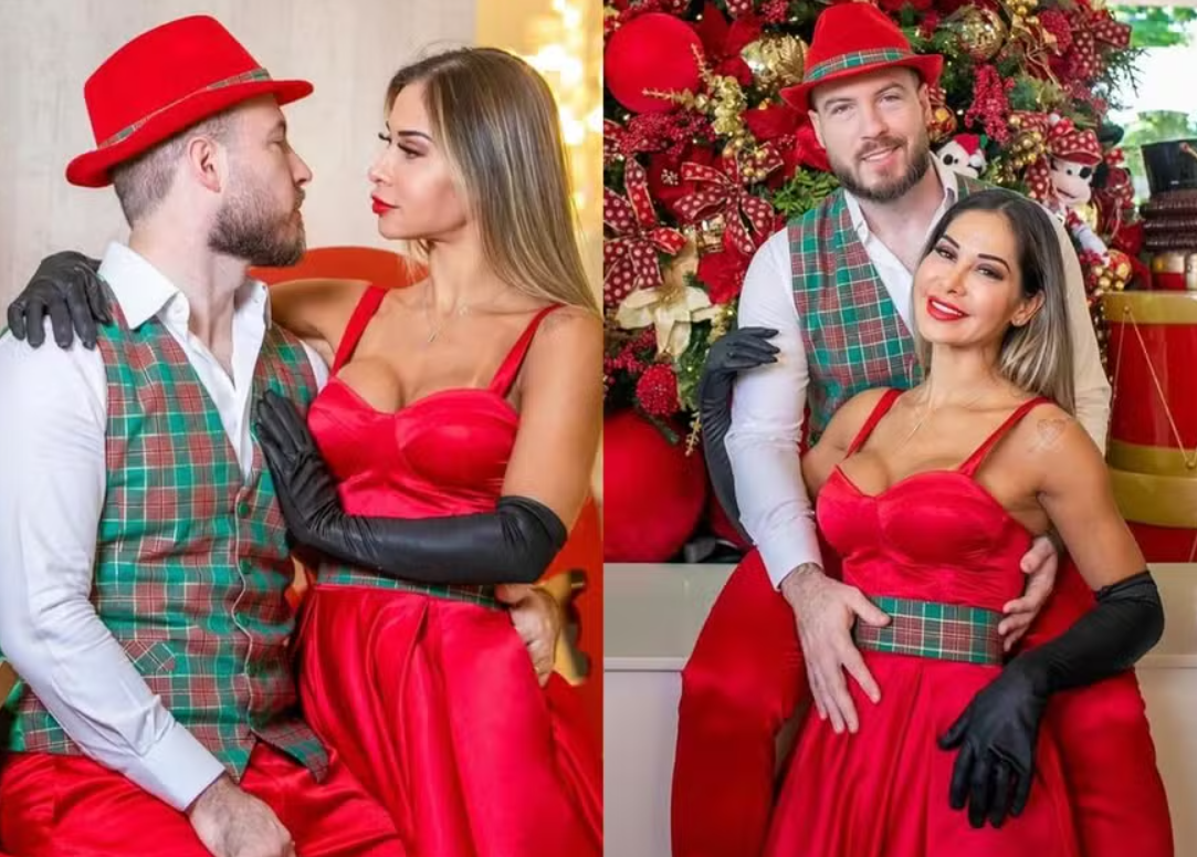 Maíra Cardi e Thiago Nigro fazem ensaio de Natal, e fãs suspeitam de gravidez