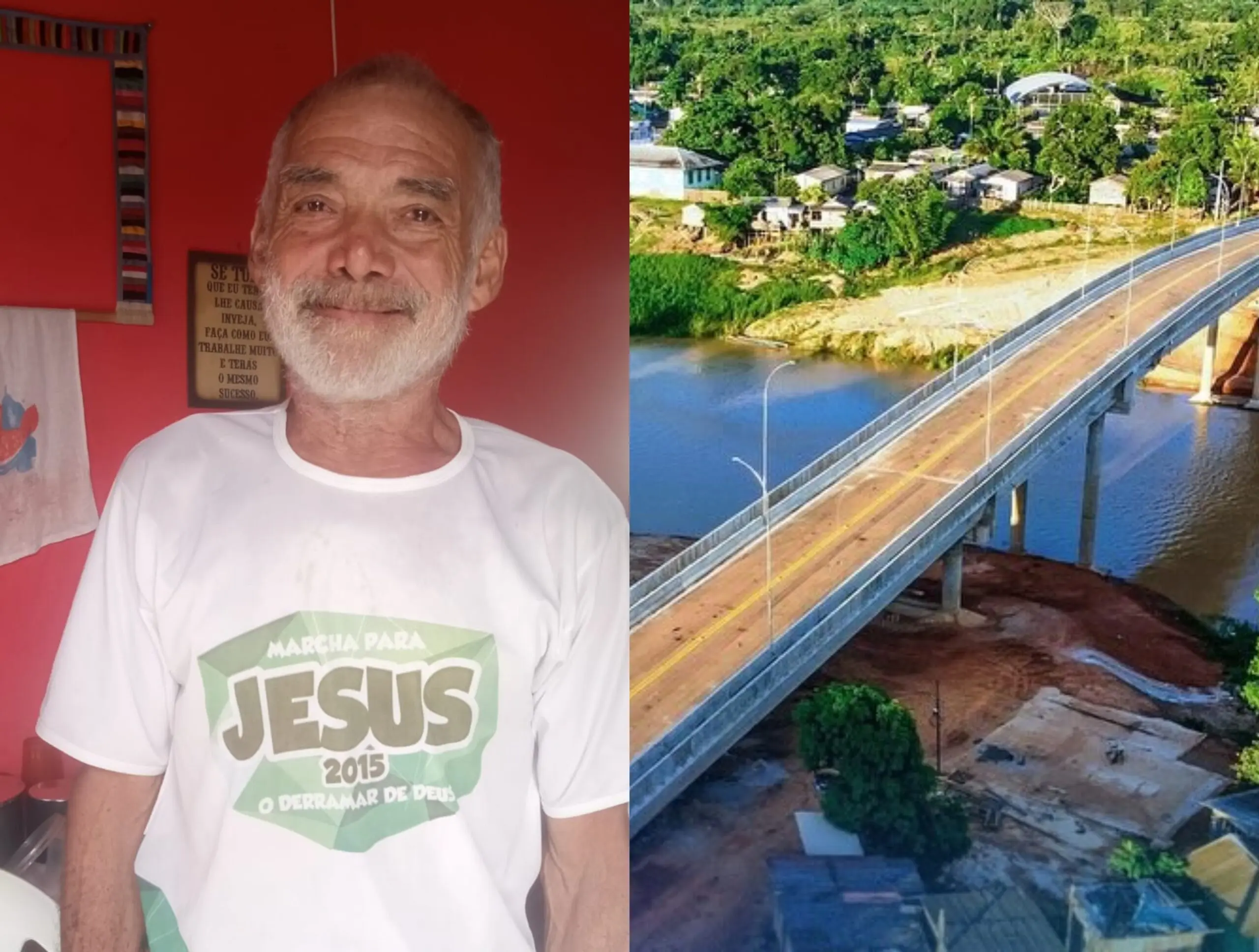 Com inauguração de ponte, idoso cumpre promessa que fez há 40 anos em Sena Madureira