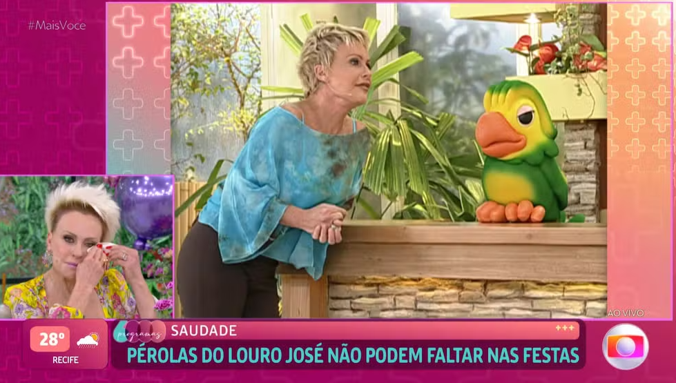 Ana Maria Braga chora ao falar de Tom Veiga, intérprete do Louro José: ‘Morro de saudade’