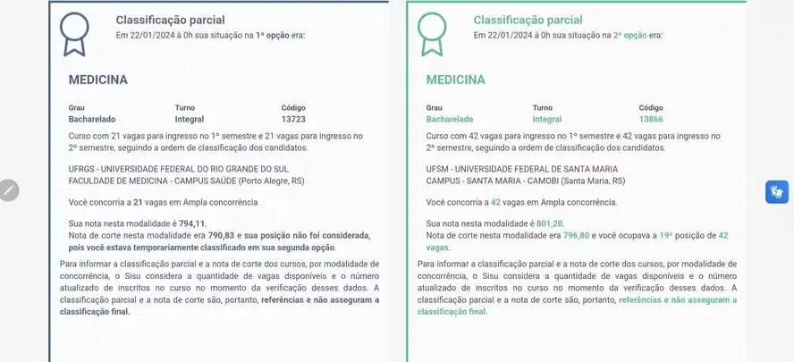 Problemas no Sisu: mesmo com notas para a primeira opção de curso, candidatos são alocados na segunda