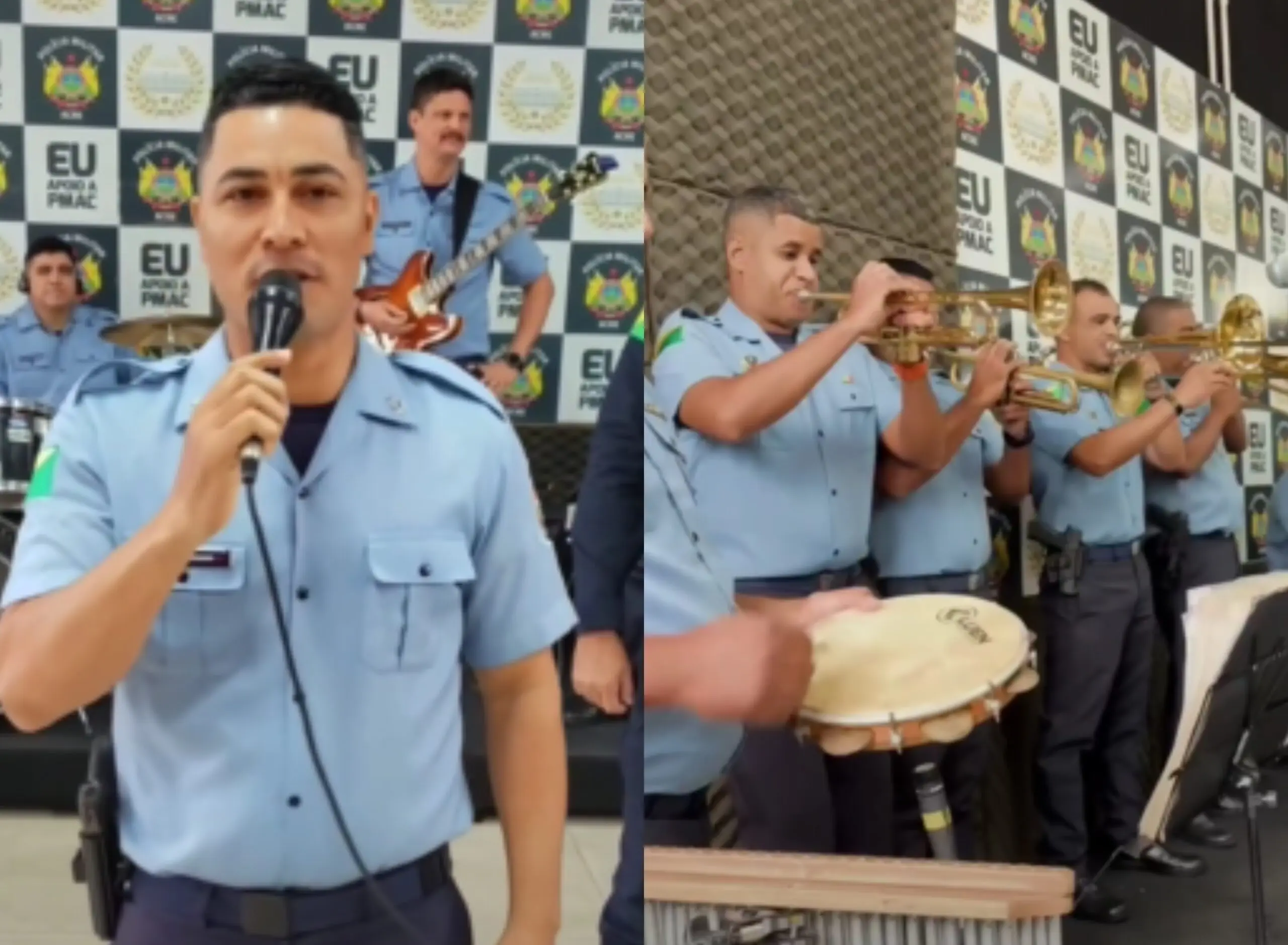 VÍDEO: banda da PM do Acre agita web ao cantar sucessos de Diogo Nogueira e Nattanzinho