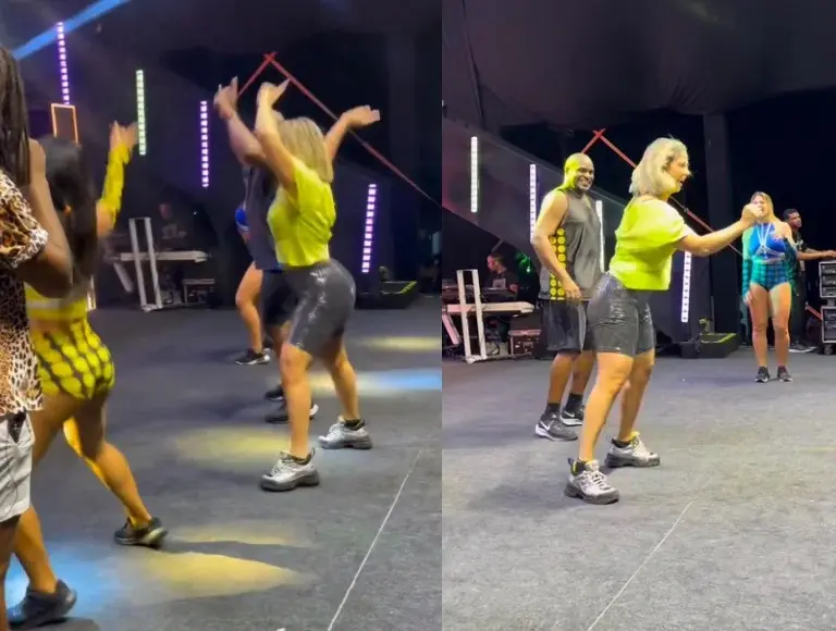A Loira do Tchan! Carla Pérez sobe ao palco e surpreende fãs em show de 30 anos