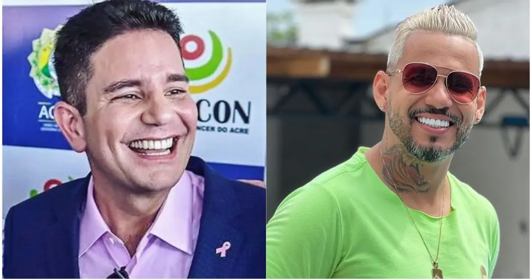 No Juruá, apresentador do SBT ‘tasca’ beijo em Gladson e faz declaração; ASSISTA