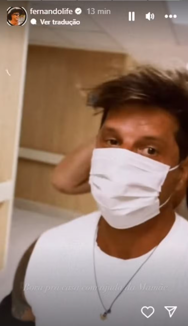 Fernando Fernandes tem alta do hospital após cirurgia