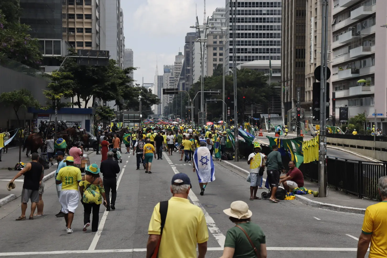 Em ato pró-Bolsonaro, crianças e idosos marcam presença na Avenida Paulista; FOTOS