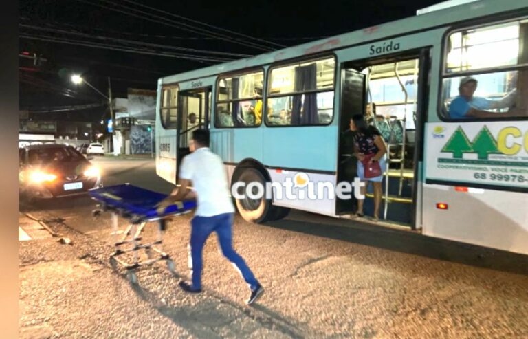 Homem morre após ter parada cardiorrespiratória dentro de ônibus no Centro de Rio Branco; VÍDEO