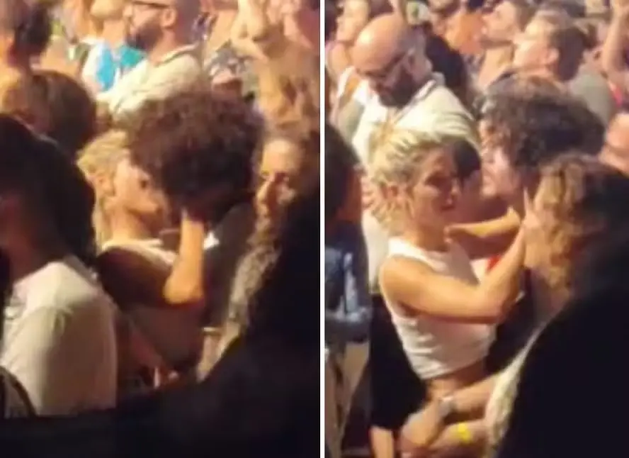Casada com Caio Blat, Luisa Arraes troca beijos com filho de Cássia Eller; vídeo