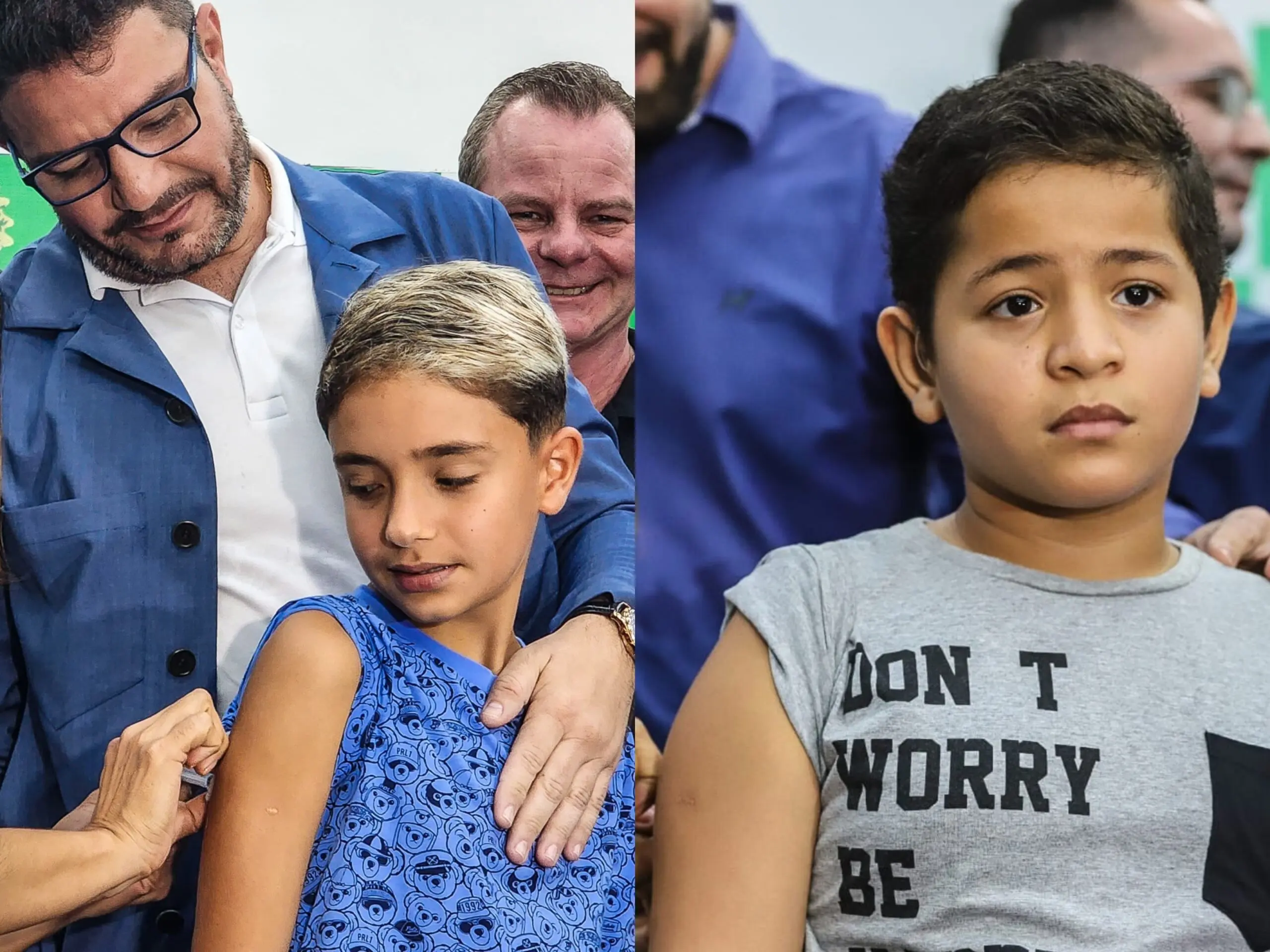 Filho de Gladson e garoto de 10 anos são as primeiras crianças vacinadas contra a dengue no Acre