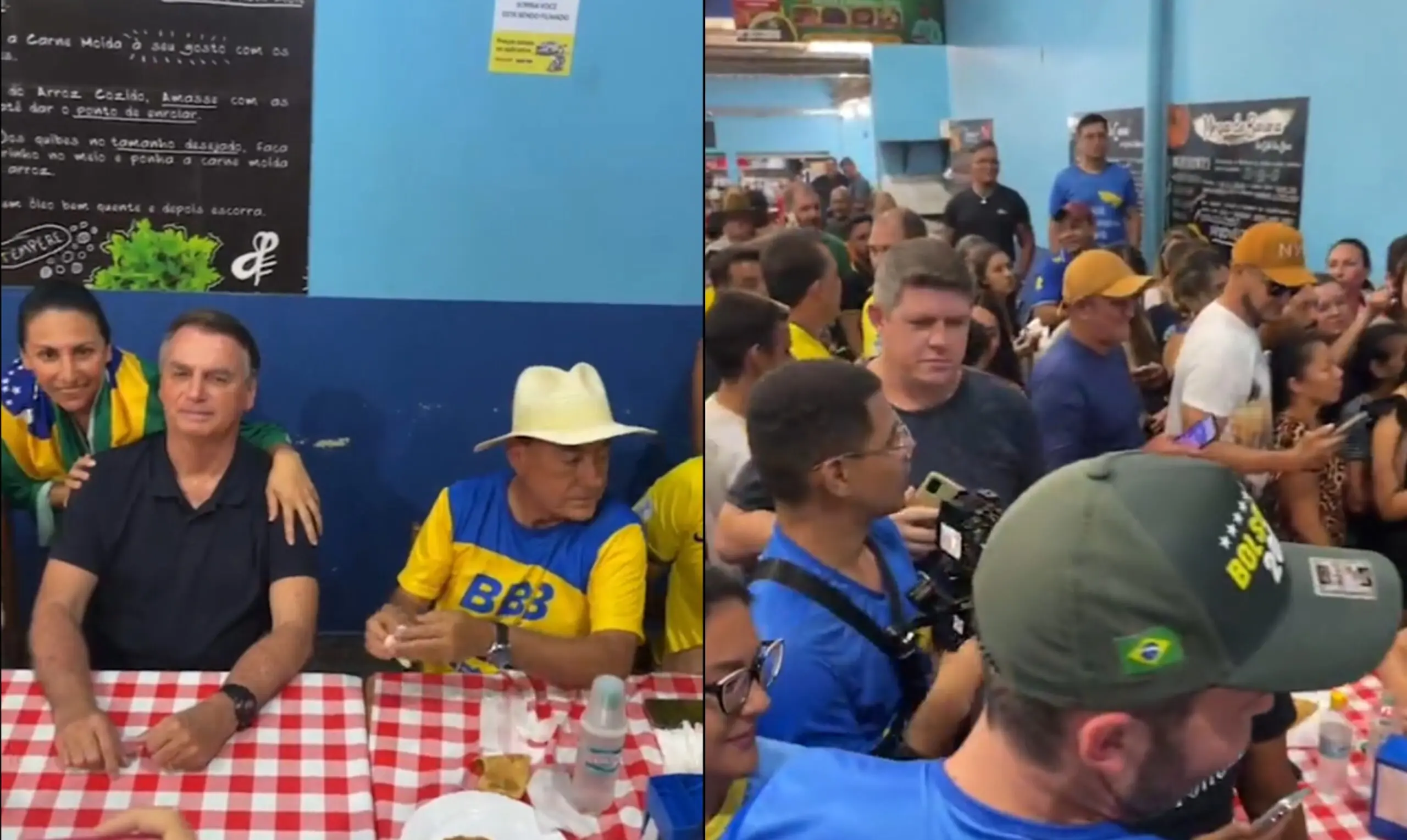 Ao lado de políticos do Acre, Bolsonaro toma café no Mercado do Bosque e atende fãs; VÍDEO