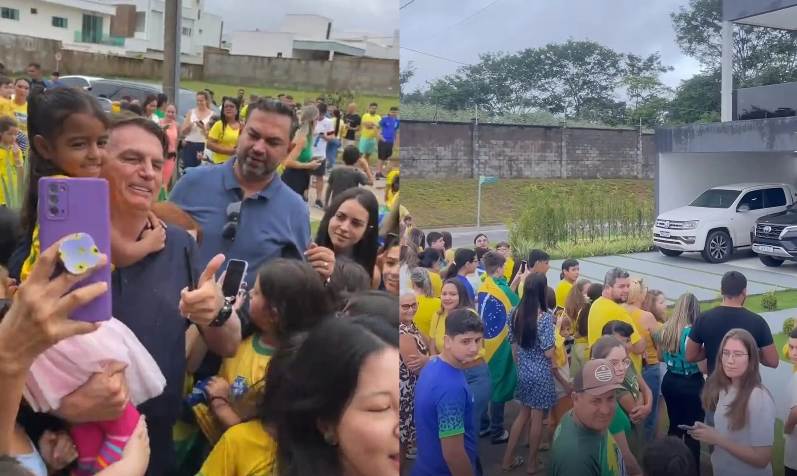 VÍDEO: crianças fazem fila para abraçar e tirar fotos com Bolsonaro em condomínio no Acre