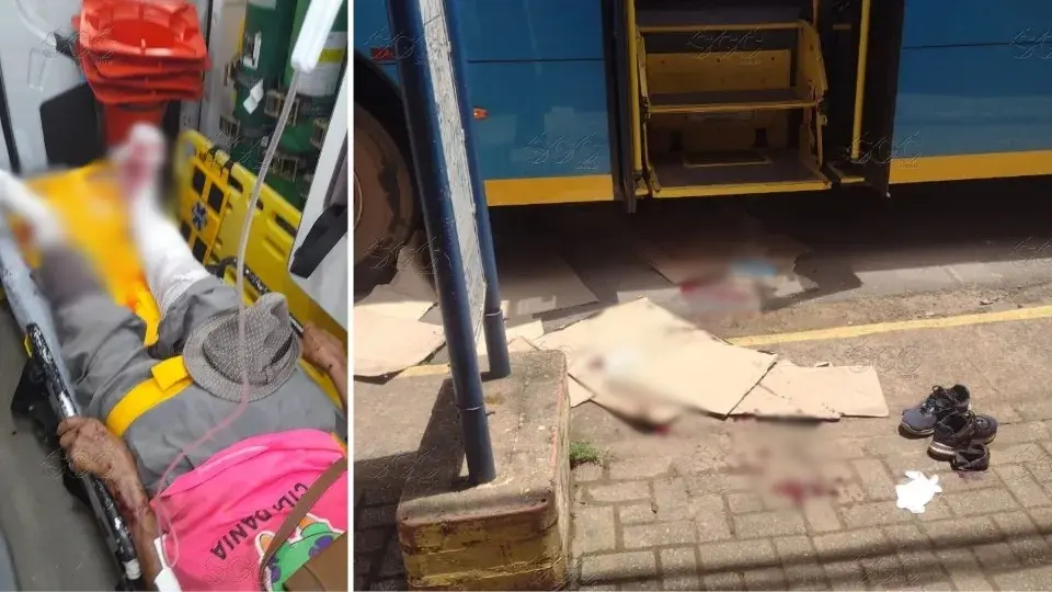 VÍDEO: ônibus passa por cima da perna de idoso que tentava atravessar avenida