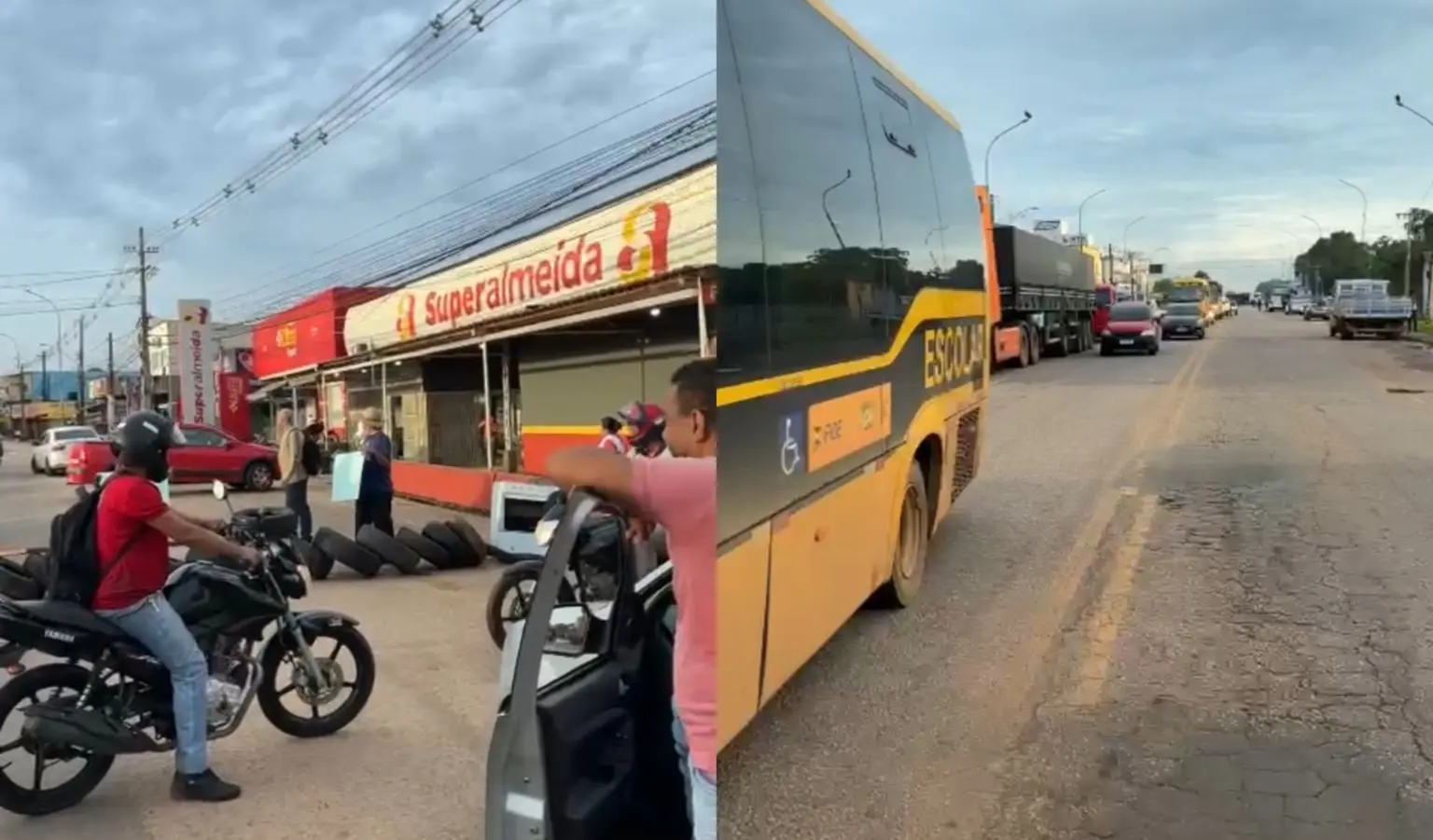 Moradores interditam AC-40 com pneus e madeira, em forma de protesto, em Rio Branco; VÍDEO