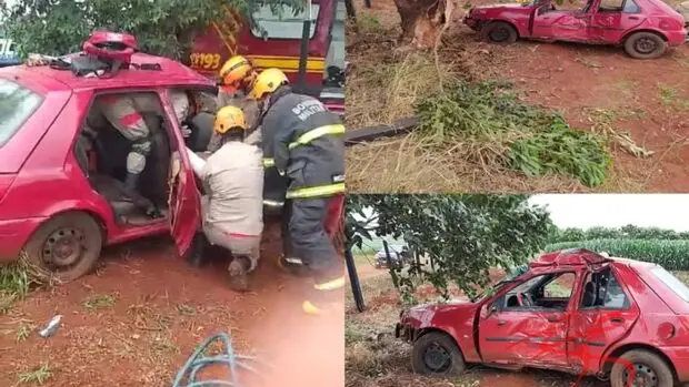 Vídeo: jovem pega carro escondido, bate e escalpela vítima em acidente