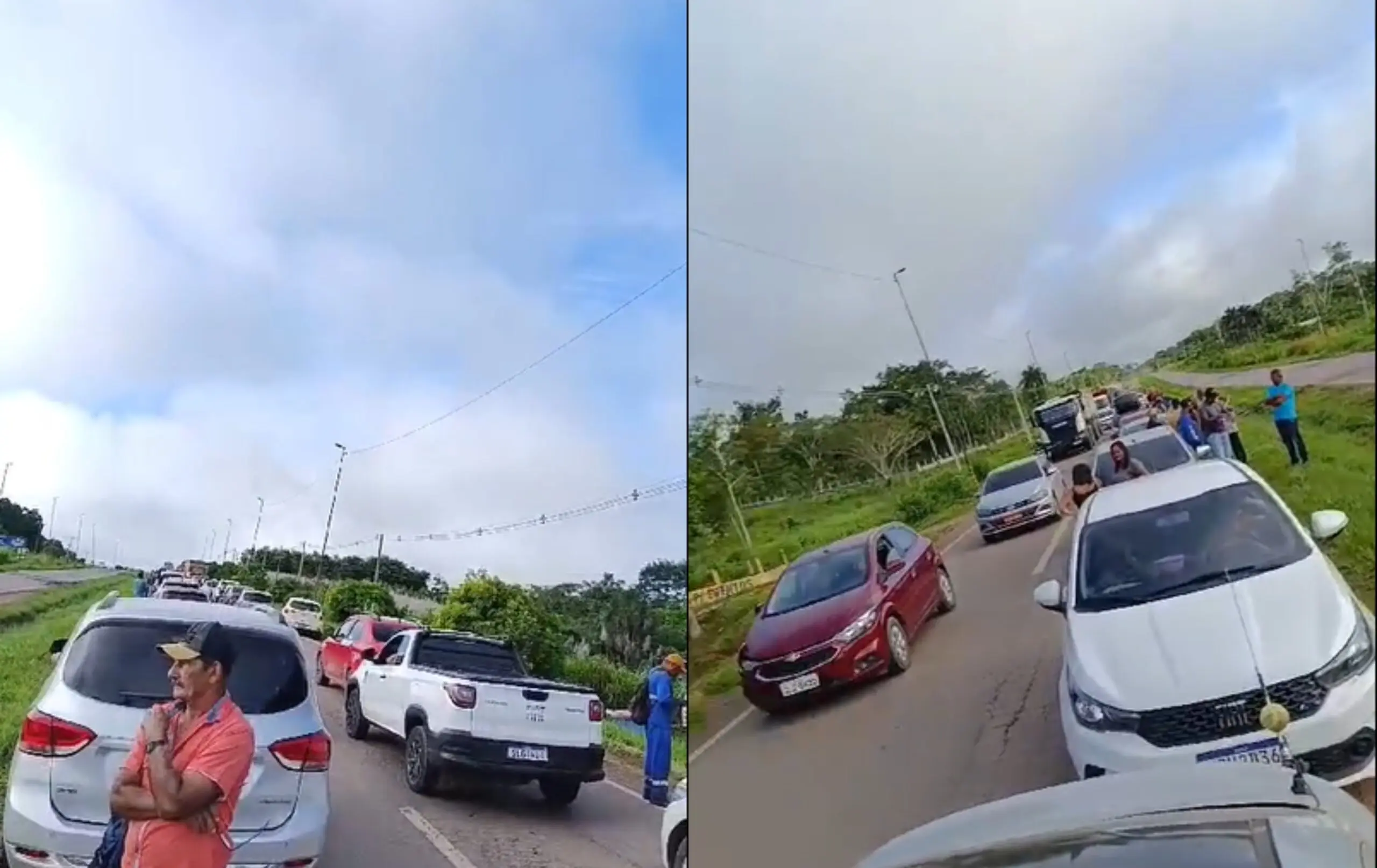 VÍDEO: em protesto, moradores fecham trecho da BR-364 e causam engarrafamento