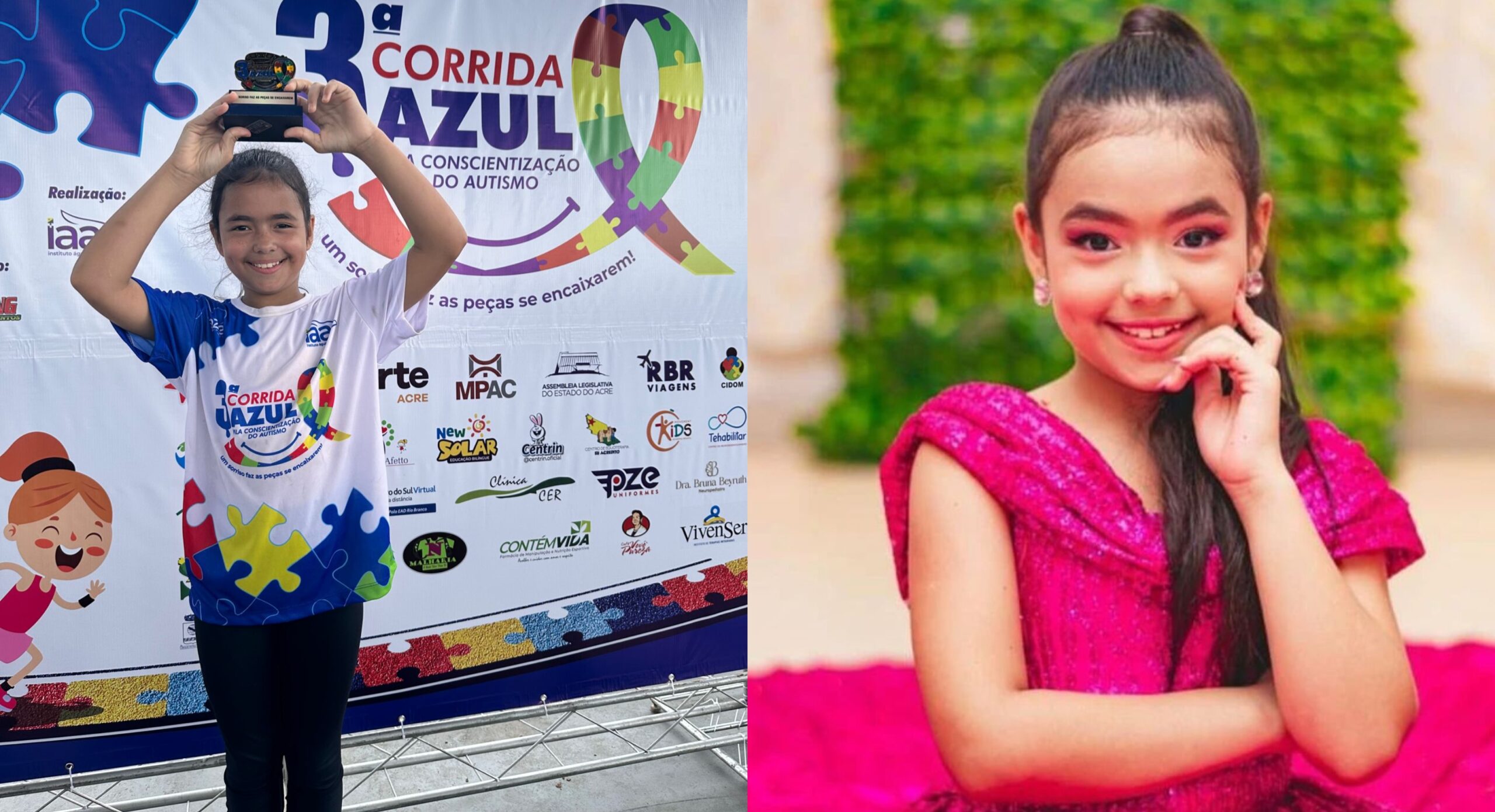 Conheça Madu, acreana de 8 anos com autismo que é Mini Miss, maratonista e atleta de trilha