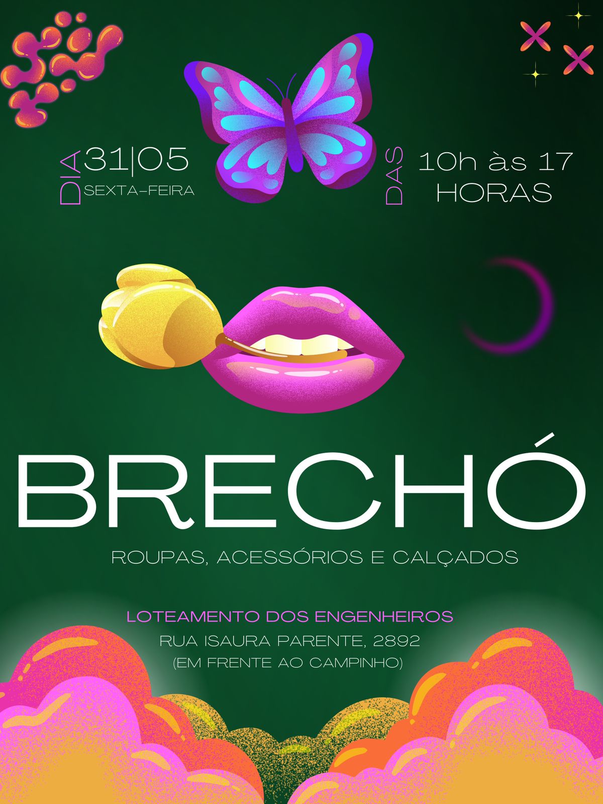 Brechó com moda feminina, acessórios e calçados acontece nesta sexta; veja detalhes