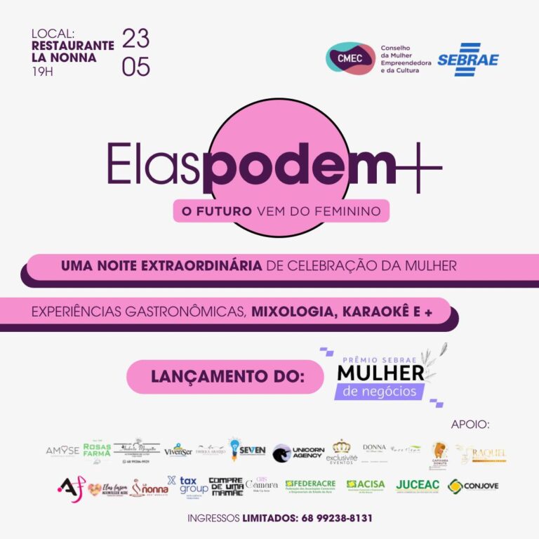 Kelly Kley: Sebrae lança Prêmio Mulher de Negócio durante festa ‘Elas podem mais’