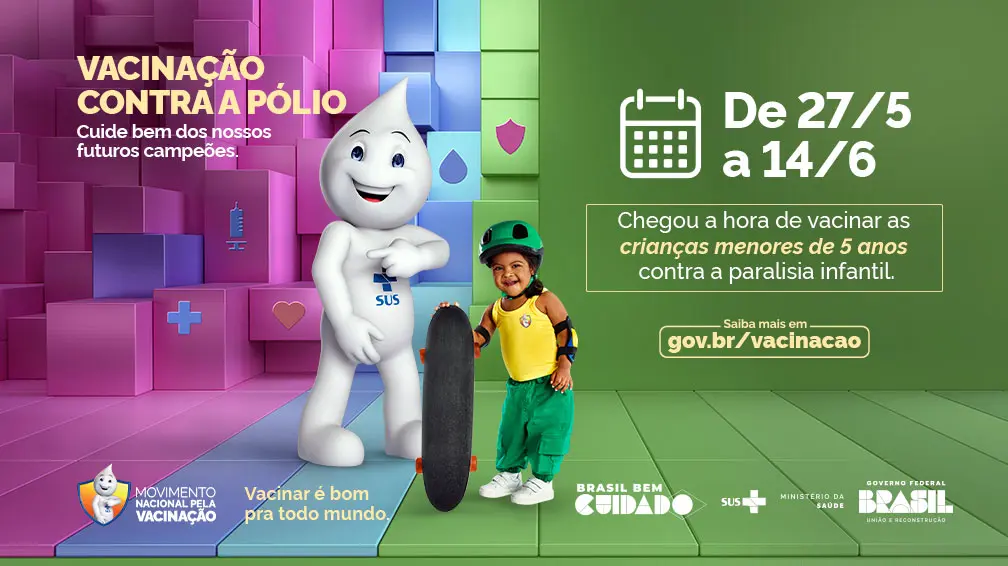Acre inicia campanha de vacinação contra paralisia infantil na próxima segunda-feira, 27