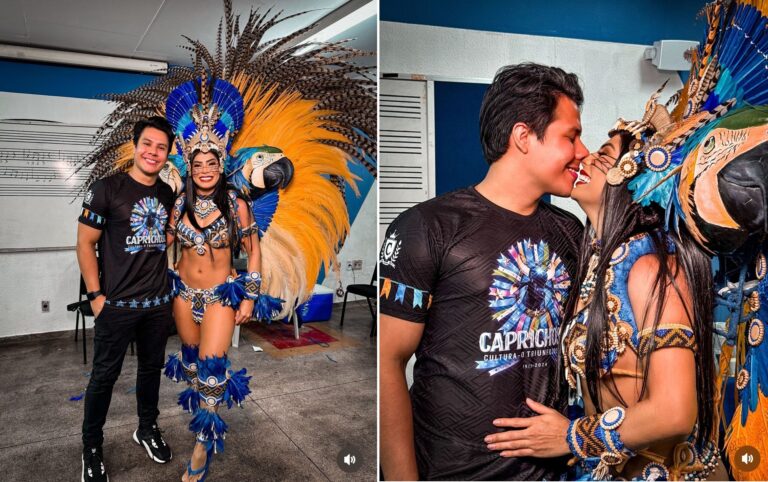 Jackie Pinheiro: Cunhã Poranga do Boi Caprichoso recebe namorado acreano em Parintins