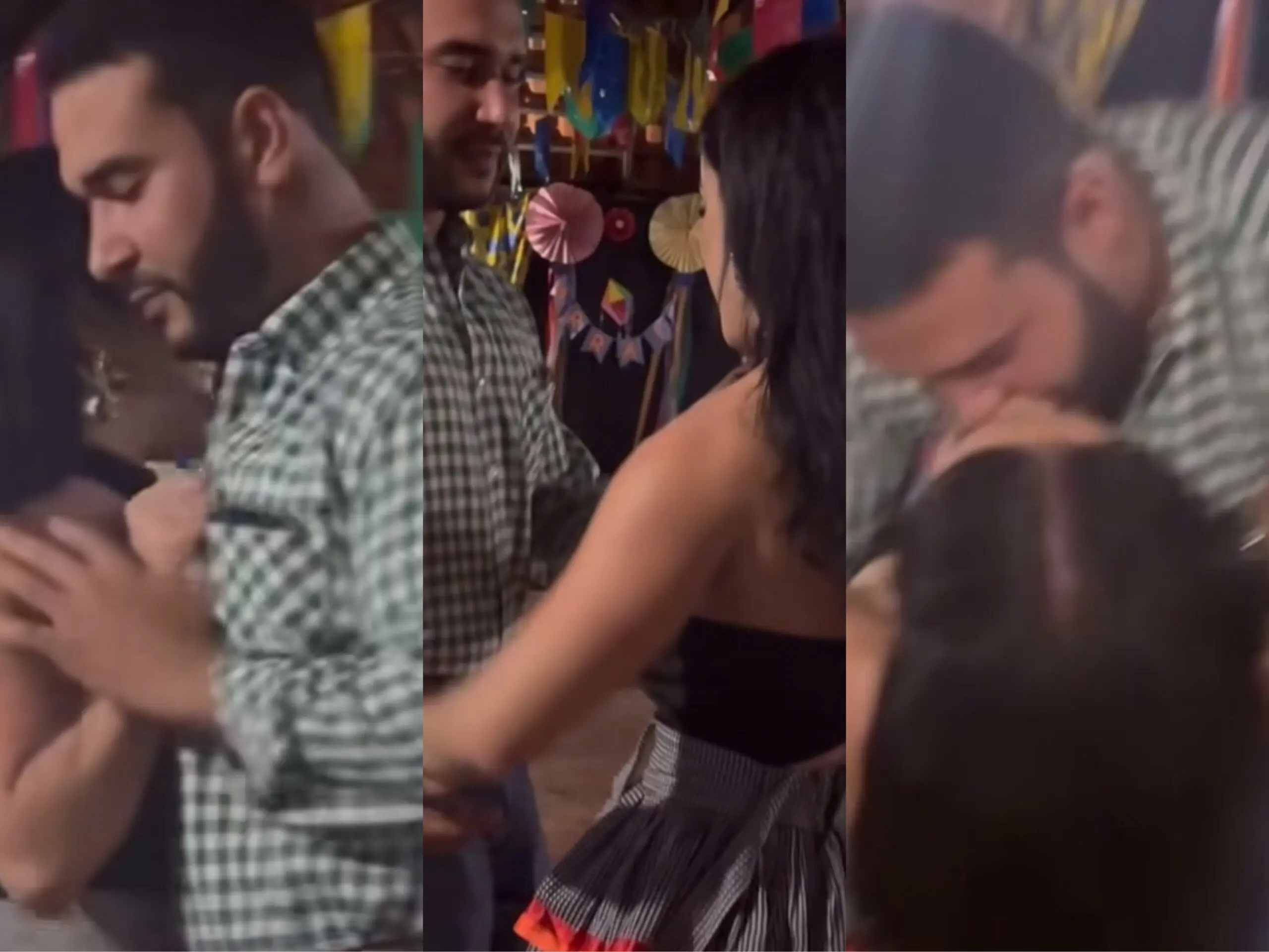 Novo amor? Beijo misterioso de Juh Vellegas em arraial bomba na web; VÍDEO