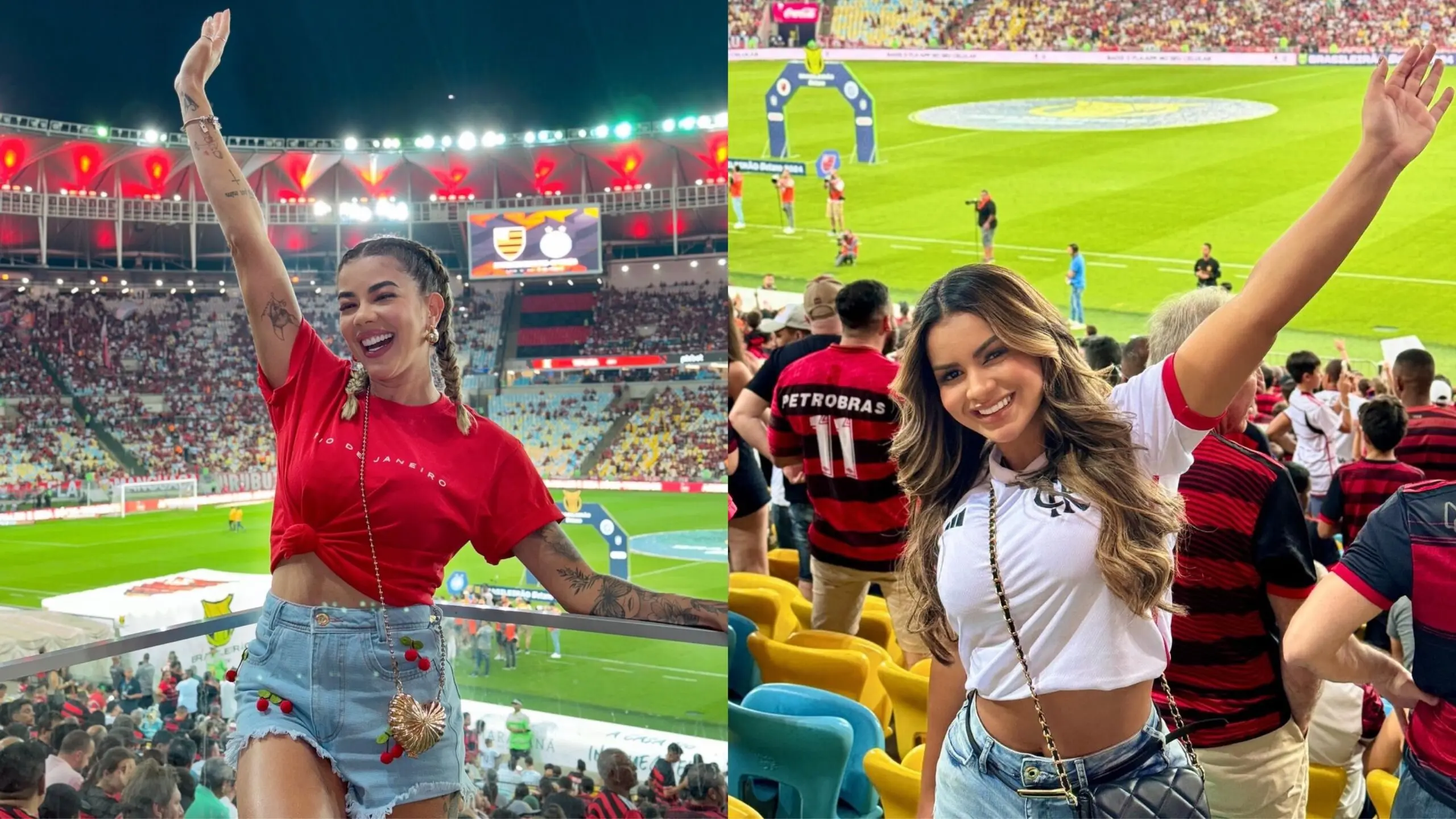 Pé-quente: acreanas marcam presença em vitória do Flamengo nesta quinta no Maracanã; FOTOS