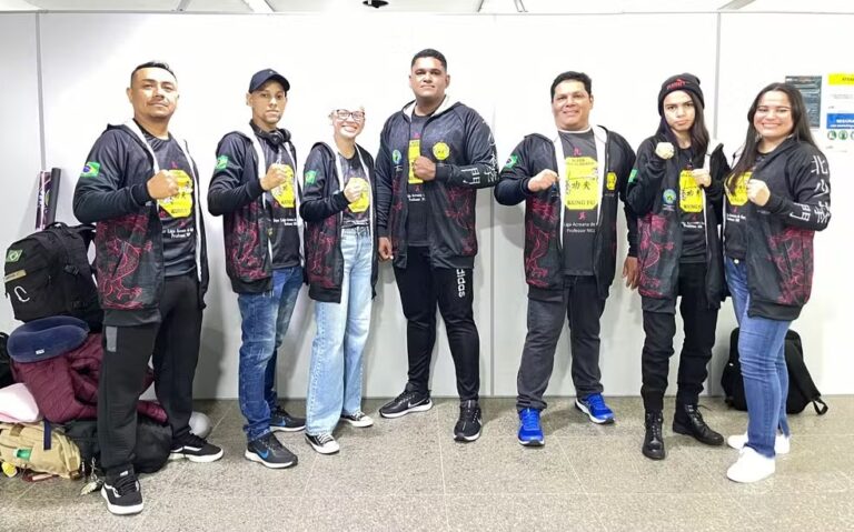 Sete atletas do Acre desembarcam em Buenos Aires para disputa da Copa Chin Woo de Kung Fu