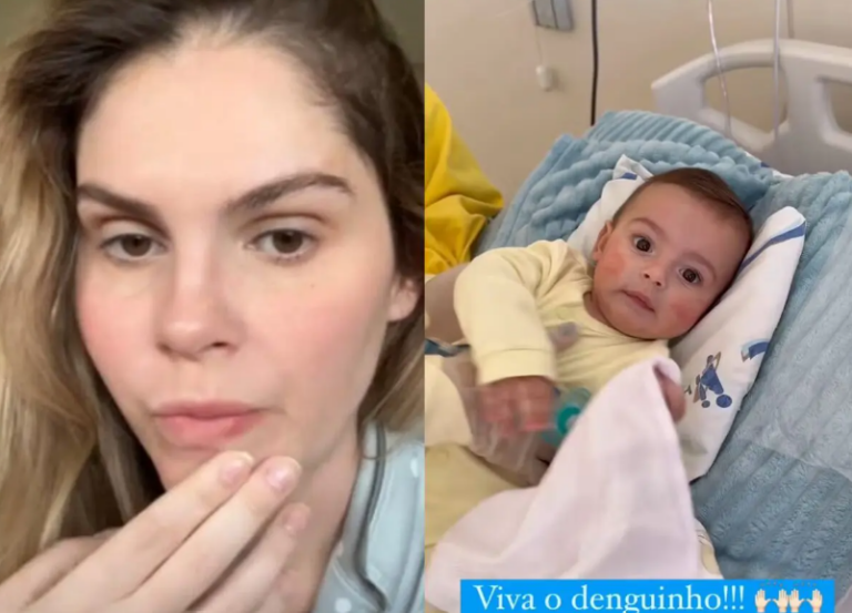 Bárbara Evans celebra retirada de aparelhos de filho após internação na UTI