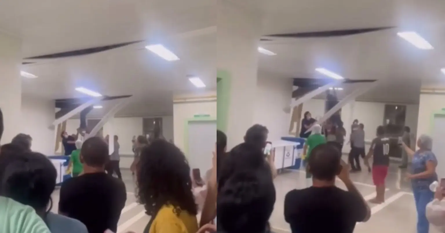 VÍDEO: em surto, paciente sobe em forro de UPA de Rio Branco e precisa ser socorrido