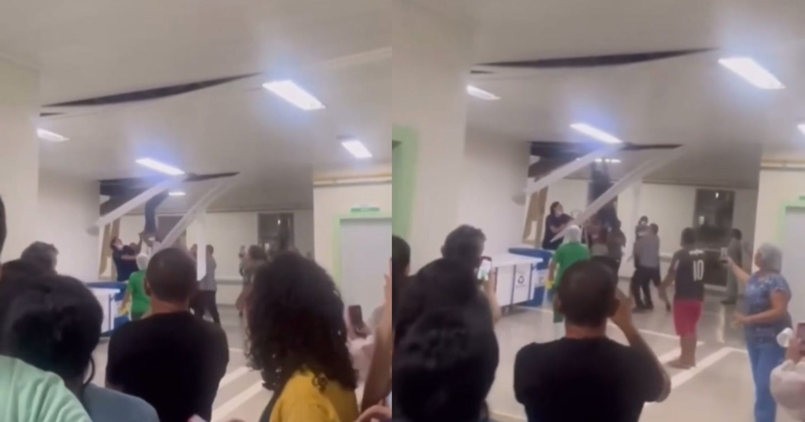 VÍDEO: em surto, paciente sobe em forro de UPA de Rio Branco e precisa ser socorrido