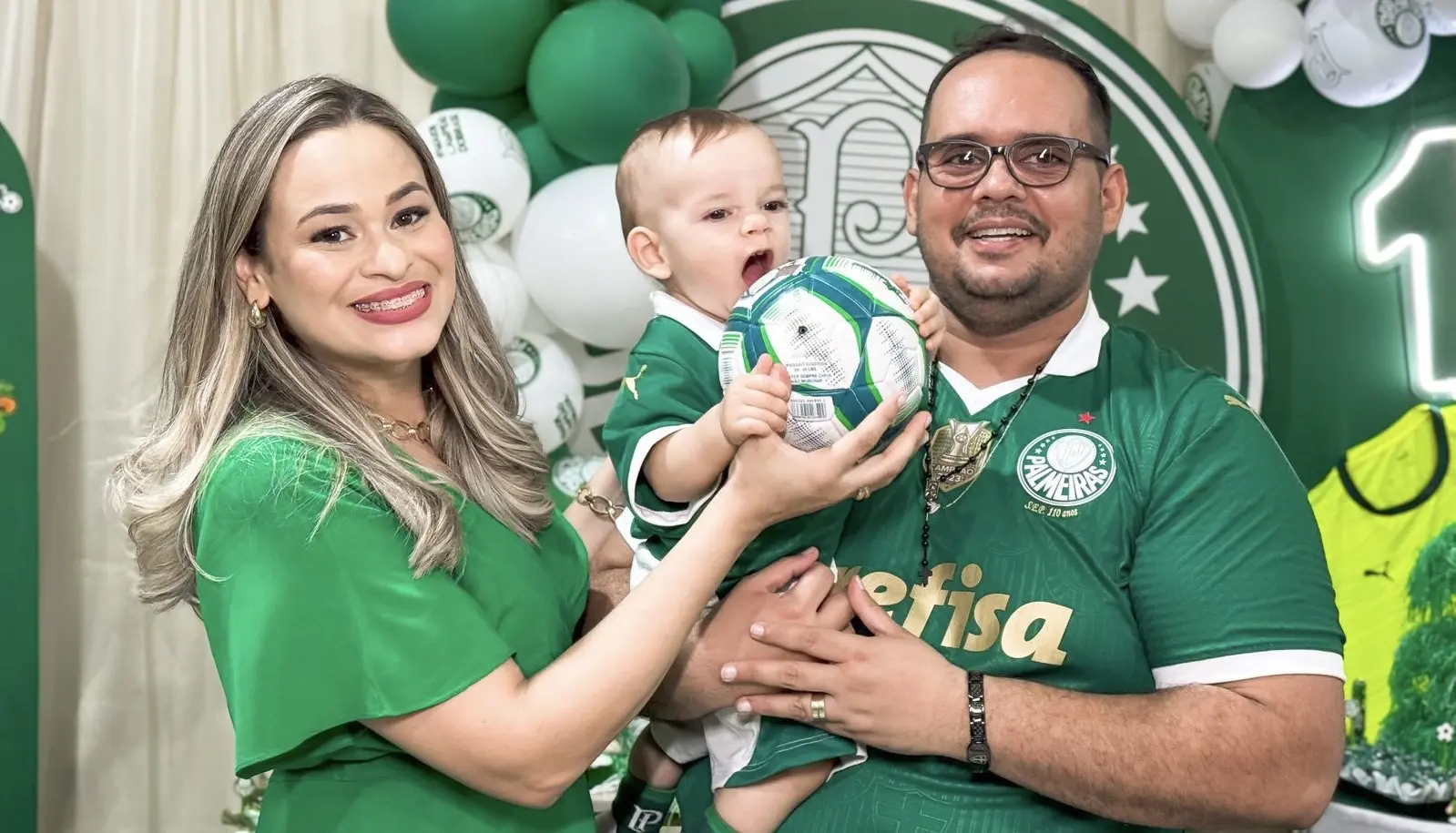 No Acre, empresário ‘torcedor roxo’ do Palmeiras celebra aniversário do filho com festa do time; FOTOS