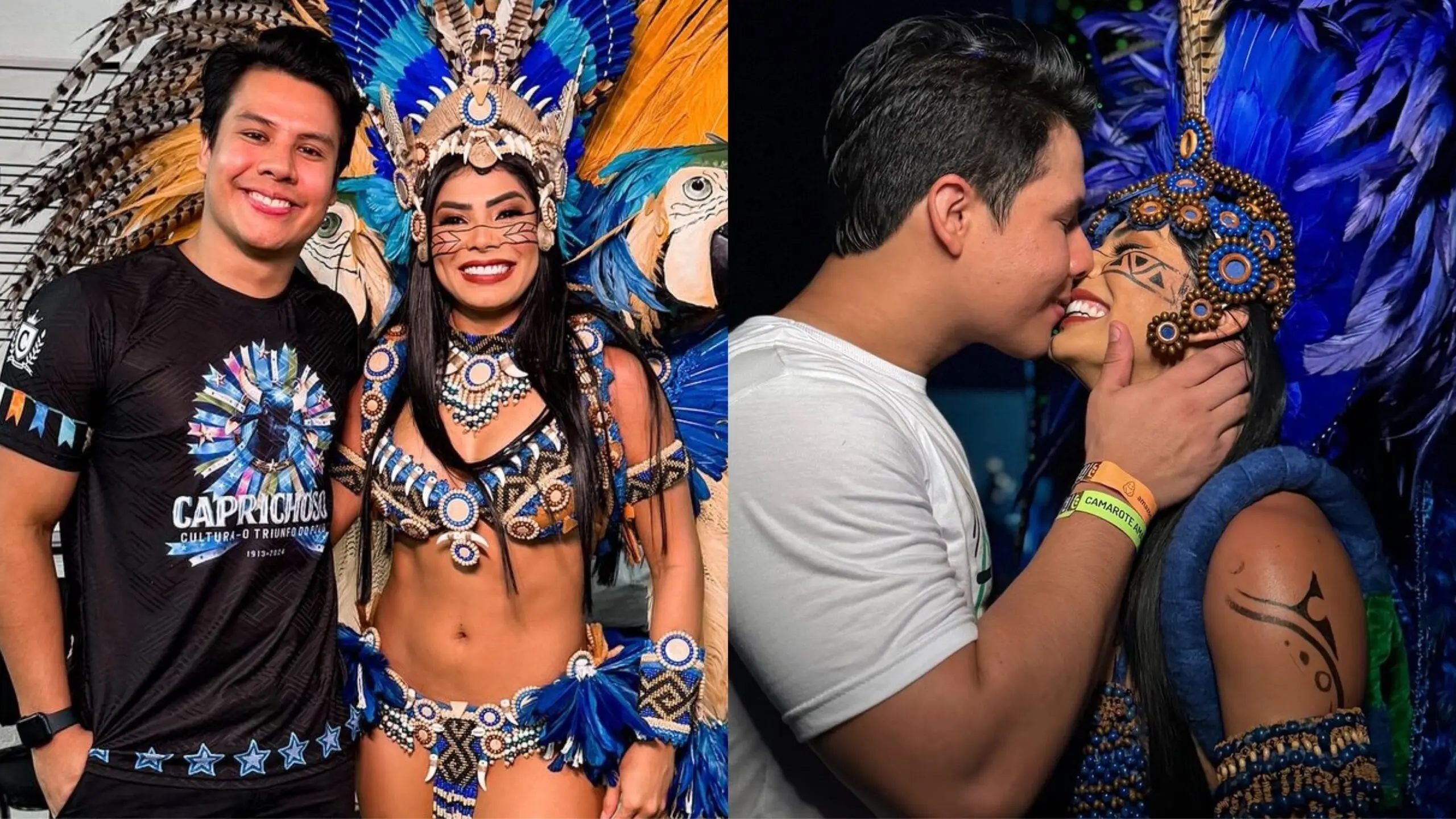 Acreano comemora vitória em Parintins ao lado da namorada, musa do Boi Caprichoso