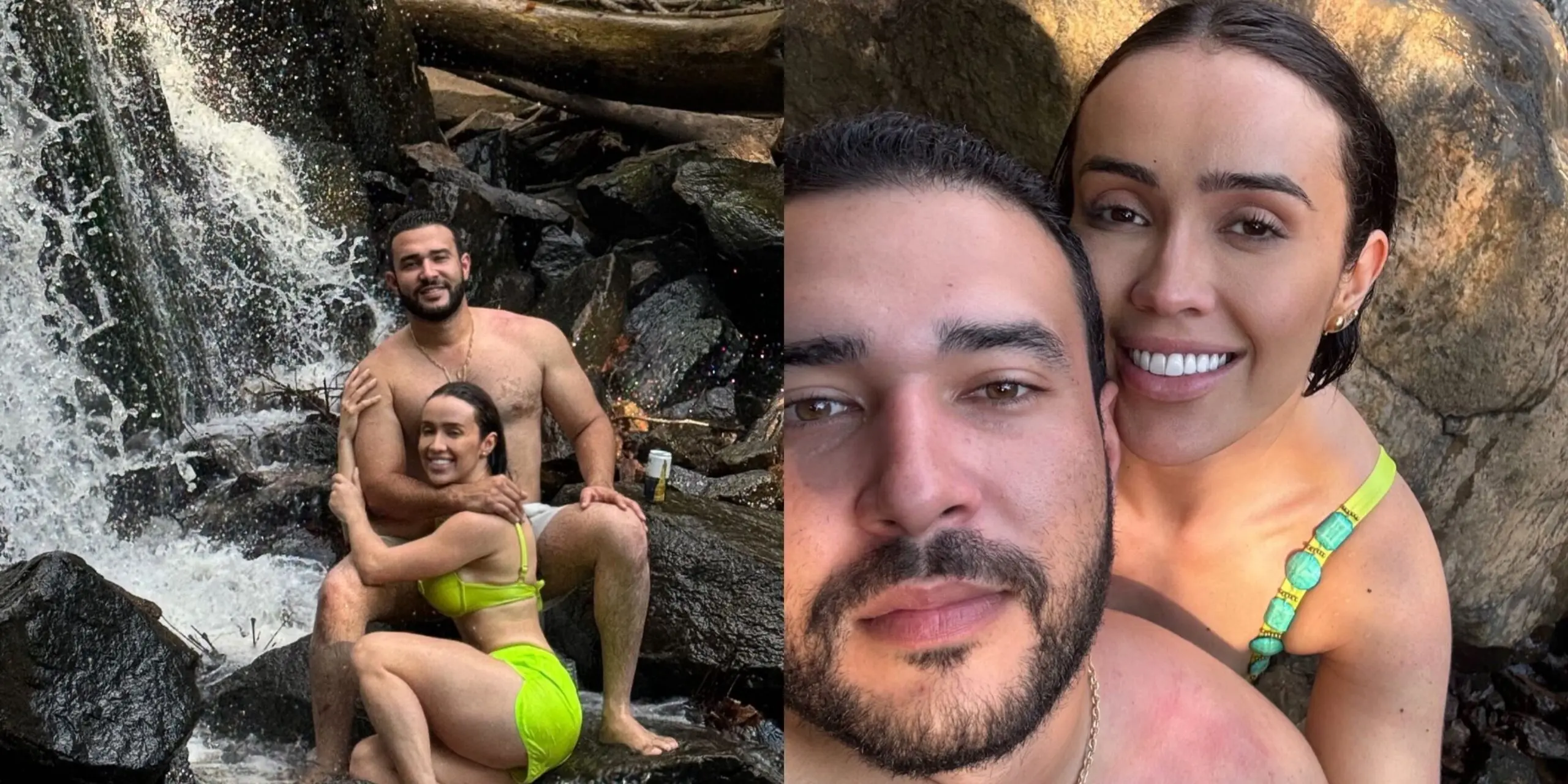 Juh Vellegas se aventura com a família do namorado, curte cachoeiras e faz declarações