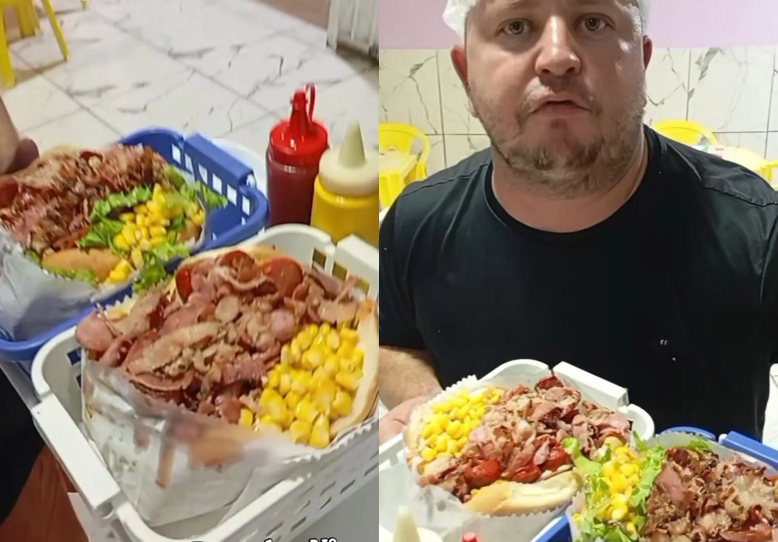 Lanchonete do Acre viraliza ao mostrar ‘X-Rycael’, sanduíche gigante: “Olha o tamanho do bichão”