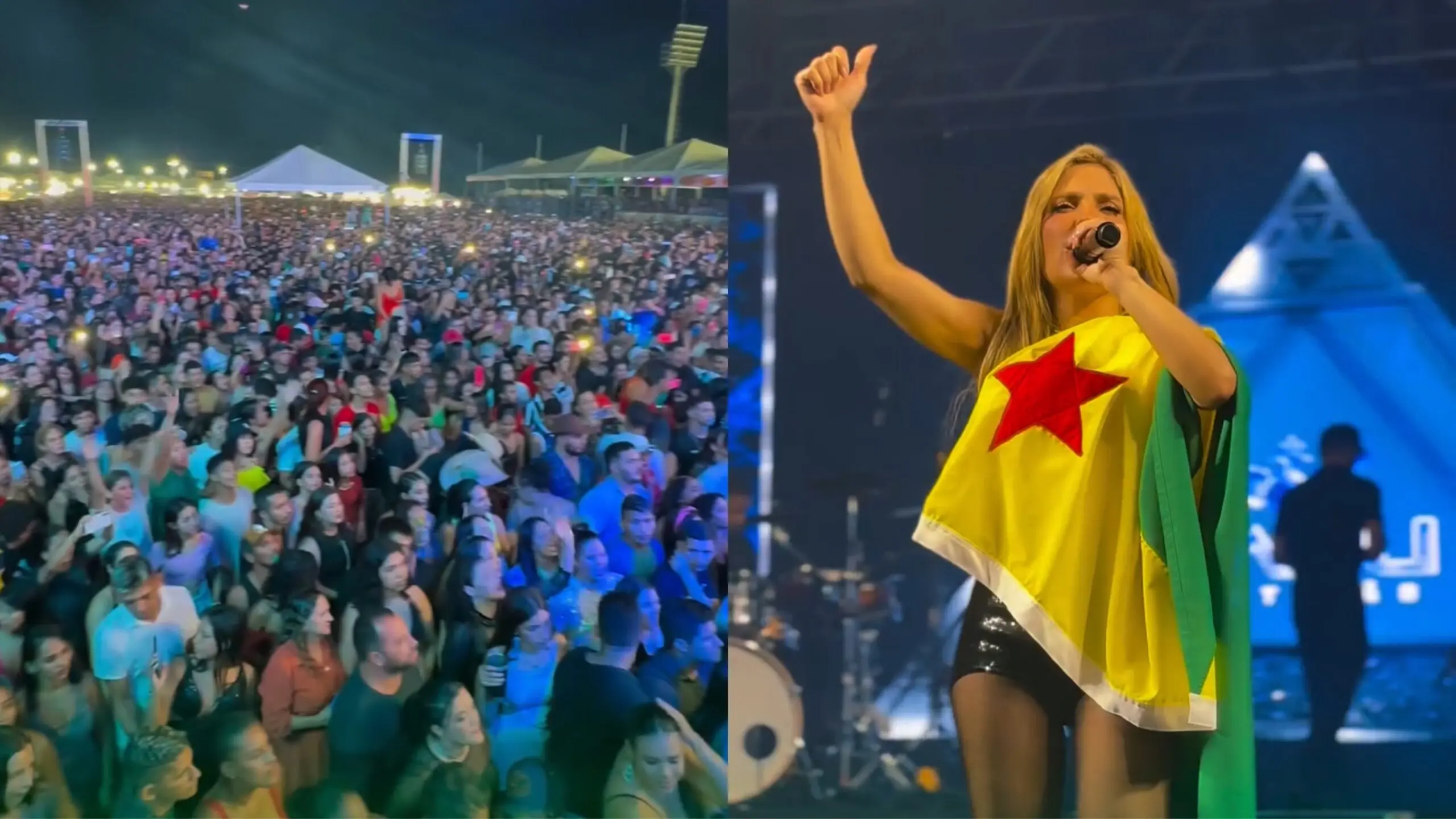 Com bandeira do Acre, Manu Bahtidão faz show histórico e encerra Expoacre Juruá 2024; VÍDEOS