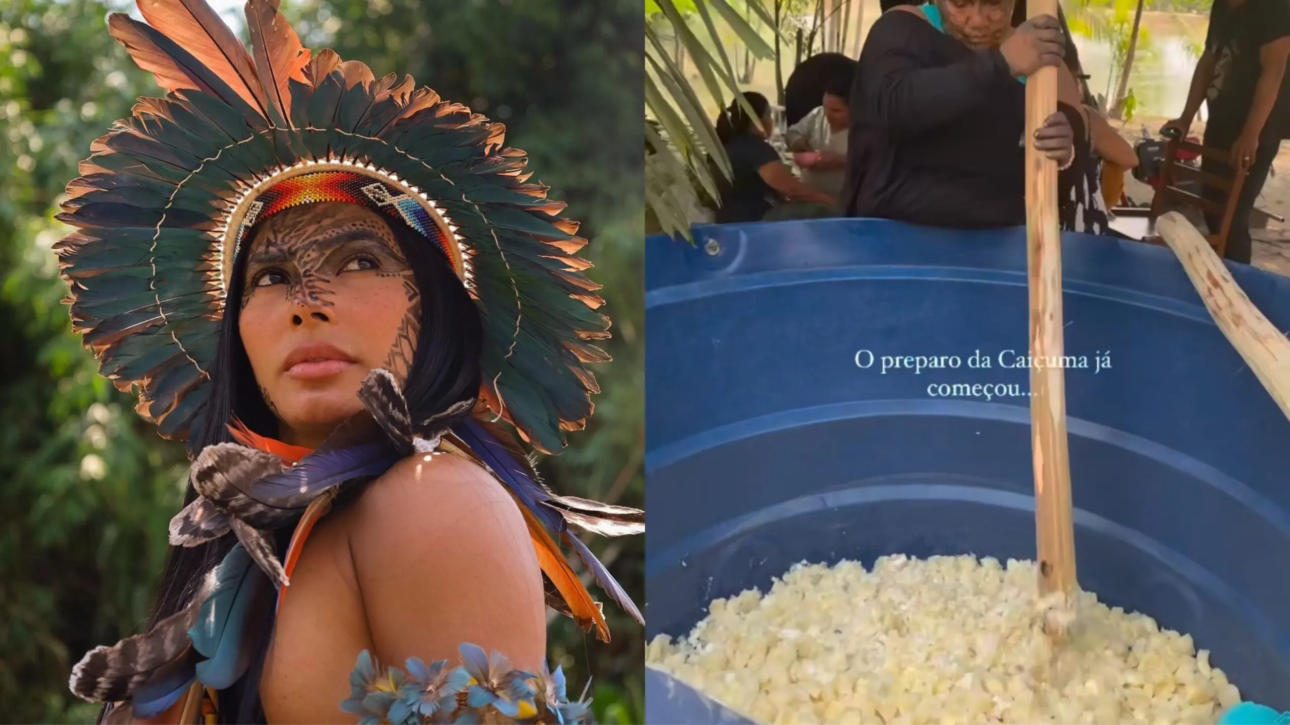 No Acre, musa do Boi Caprichoso mostra o preparo da Caiçuma em aldeia indígena; VÍDEO