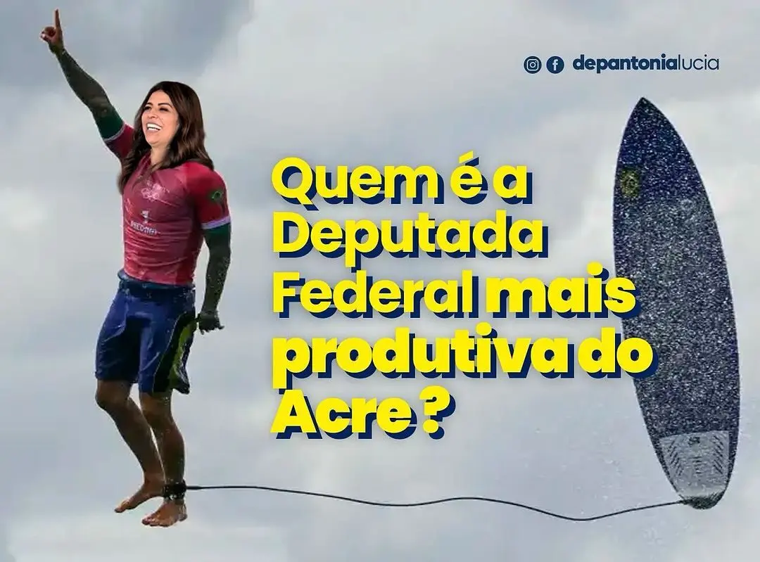 Antônia Lucia entra na trend de foto de Medina: “Quem é a deputada federal mais produtiva do Acre?”