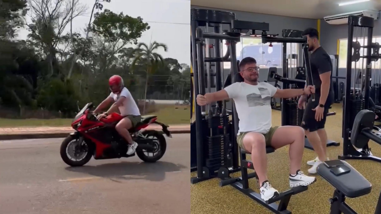 VÍDEO: Gladson chega de moto para malhar em Rio Branco: “Cuidar da saúde”
