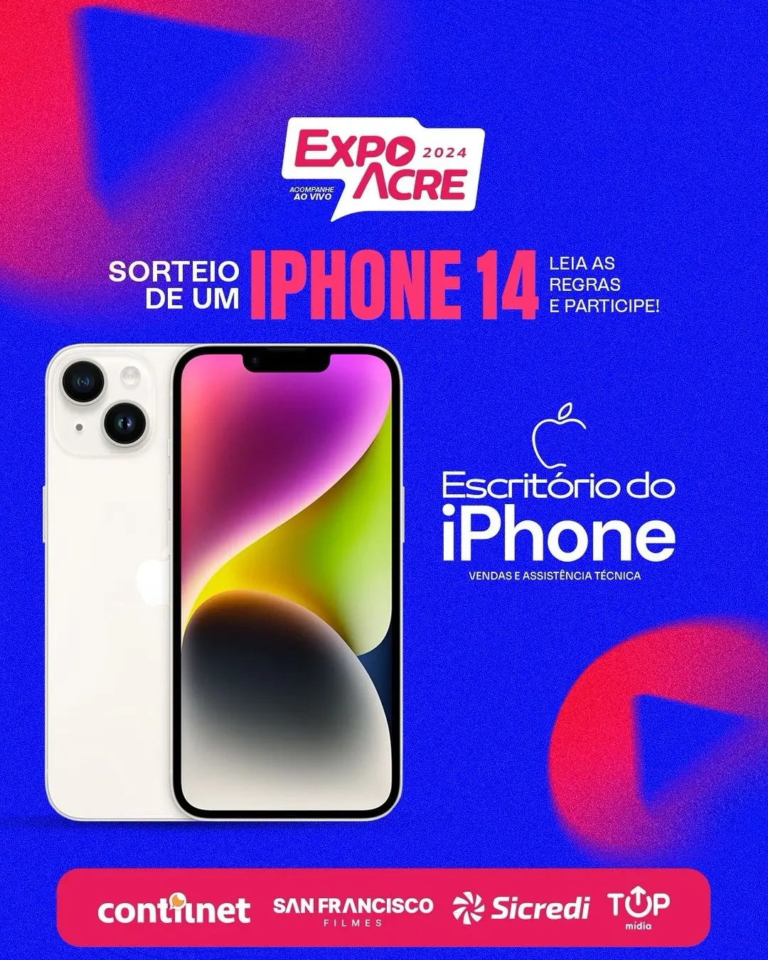 Escritório do iPhone, ContilNet e Sans Filmes sorteiam iPhone 14 na Expoacre; veja regras