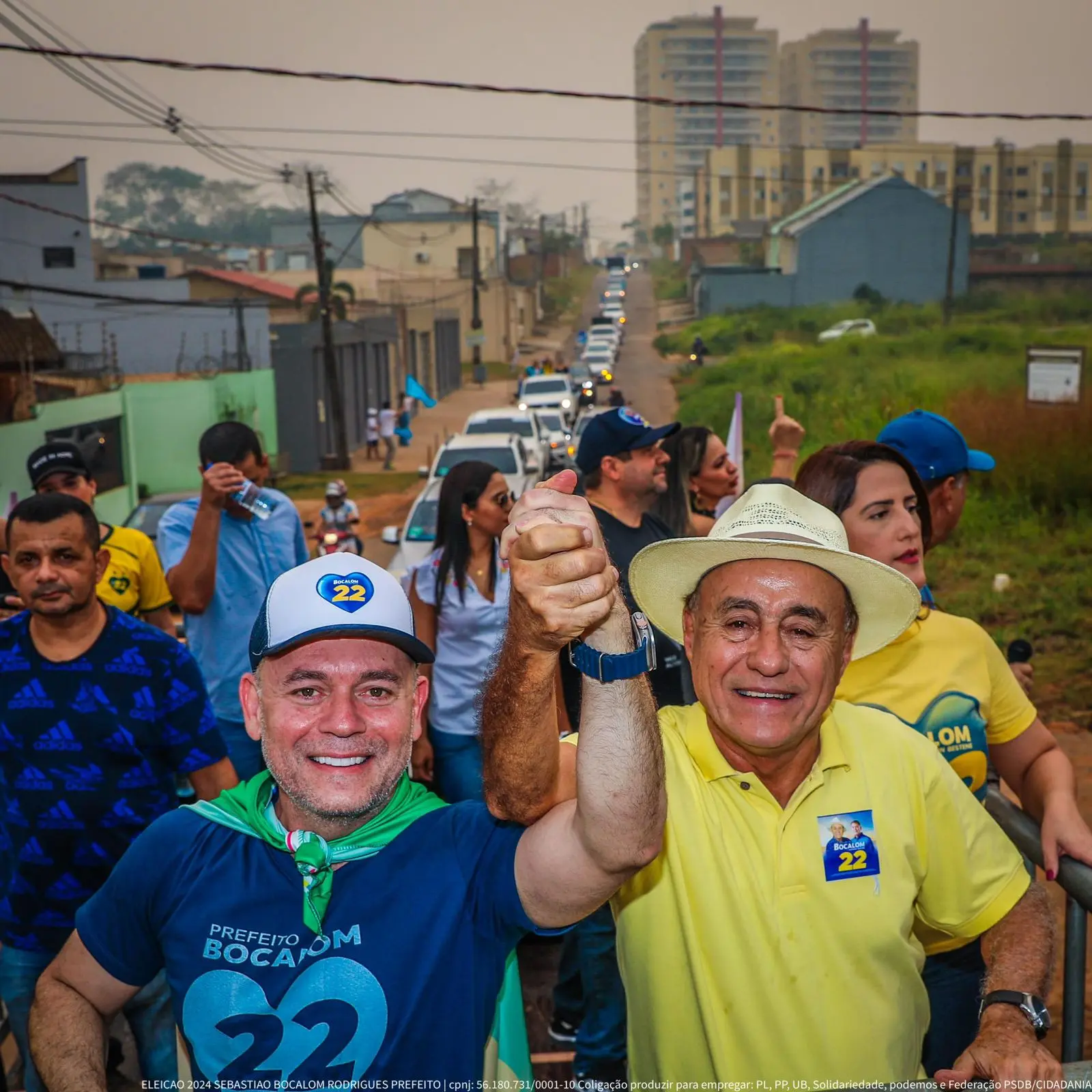 Durante carreata, Bocalom e Alysson levam mil carros às ruas dos bairros Esperança e Vila Betel