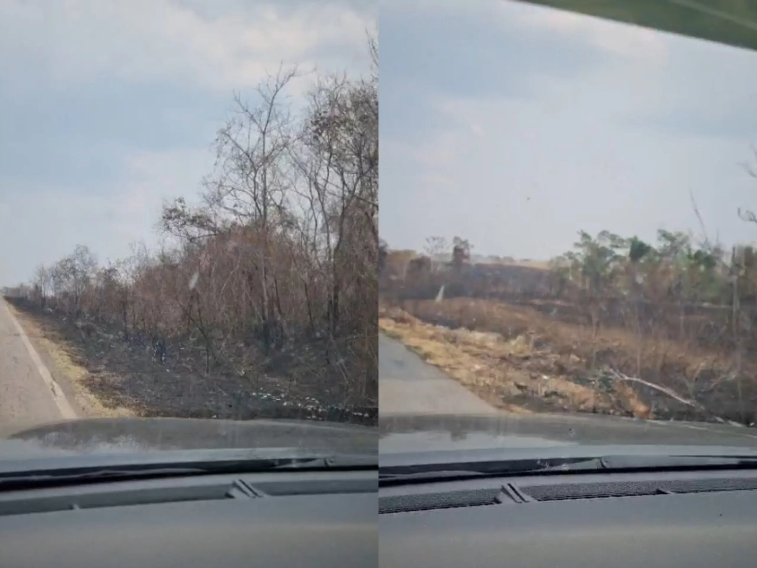 Vídeo mostra margens da BR-364 destruídas pelo fogo: “É triste ver um cena dessa”