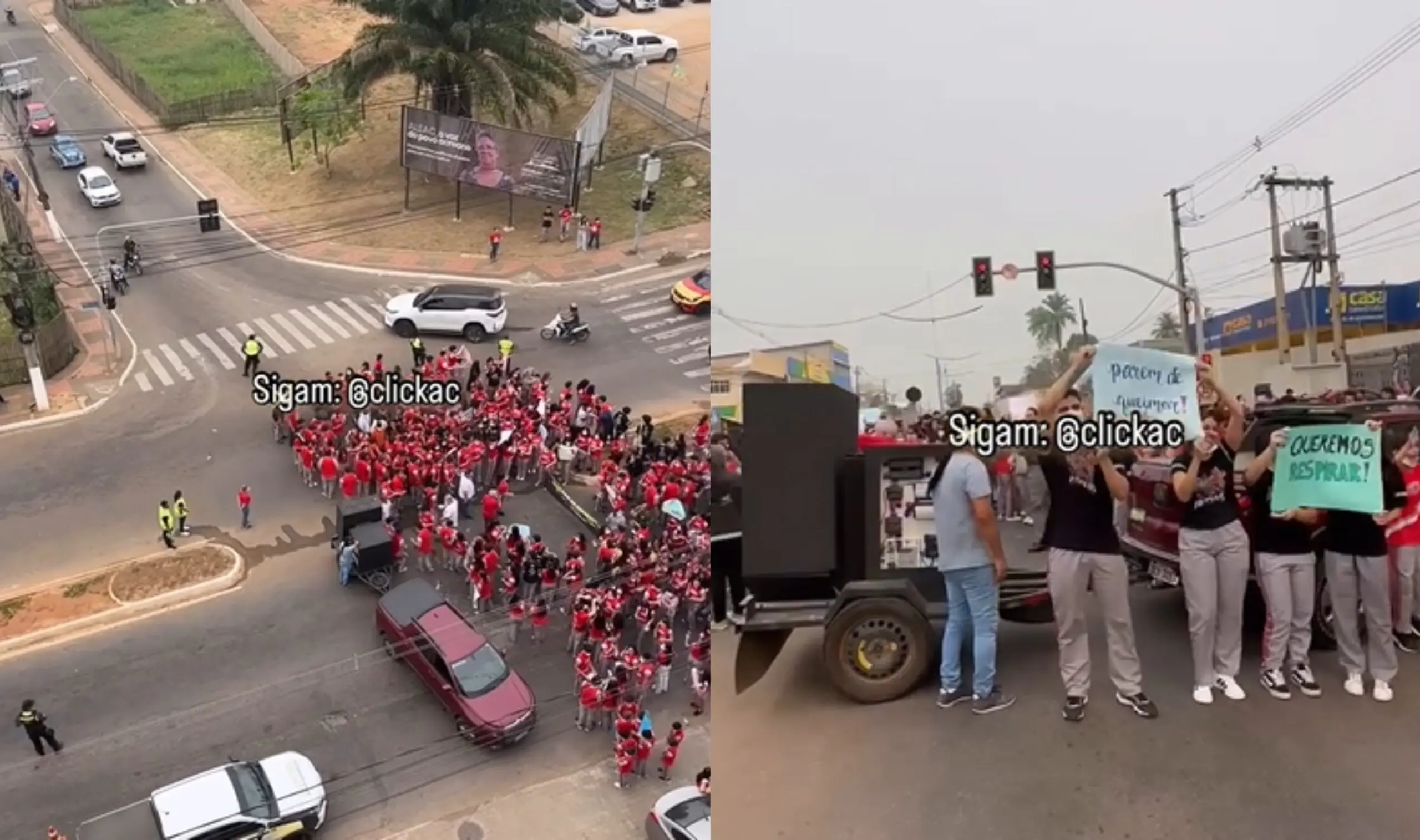 No Dia da Amazônia, alunos de colégio do Acre fazem manifestação contra queimadas; VÍDEO