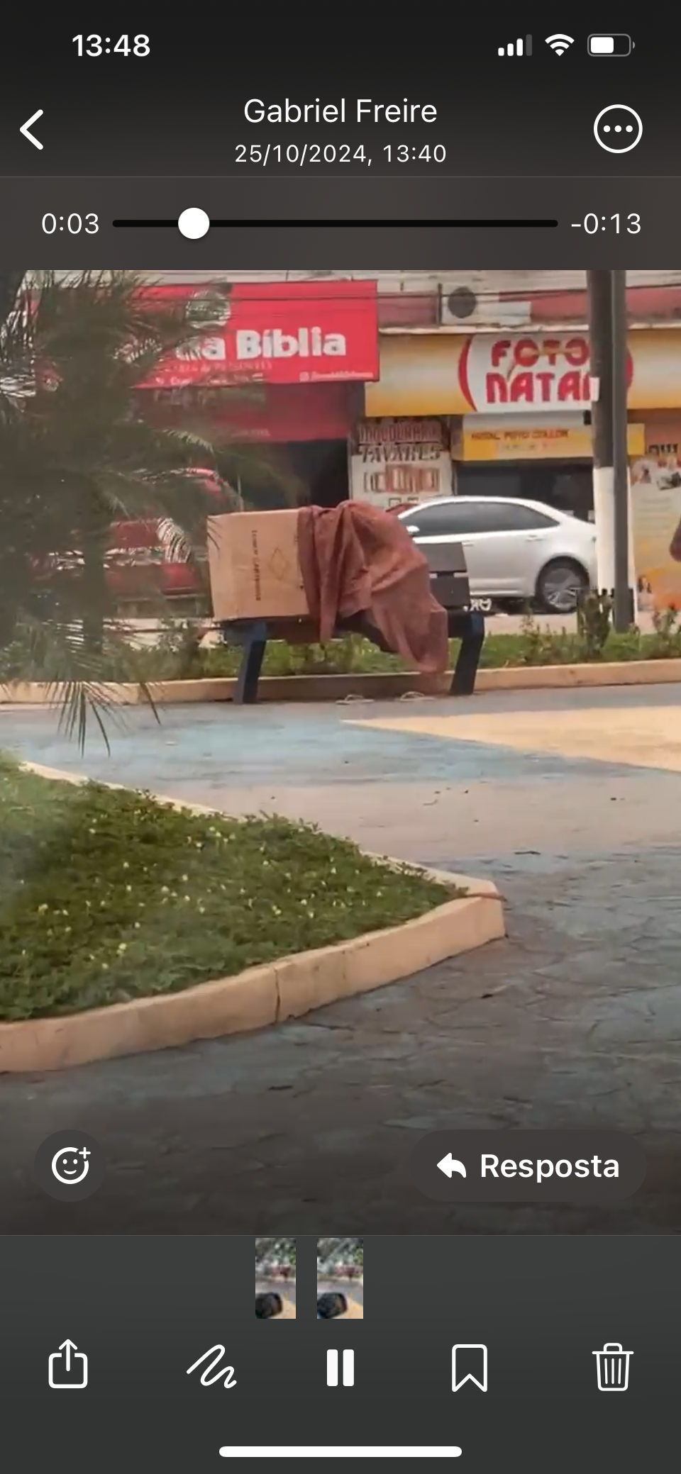 Casal é flagrado em suposta cena de sexo em praça pública no centro de Rio Branco; veja o vídeo