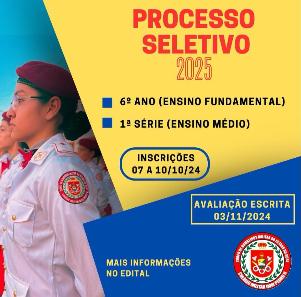 Colégio Militar em Rio Branco está com inscrições abertas para vagas no 6º Ano e 1ª Série