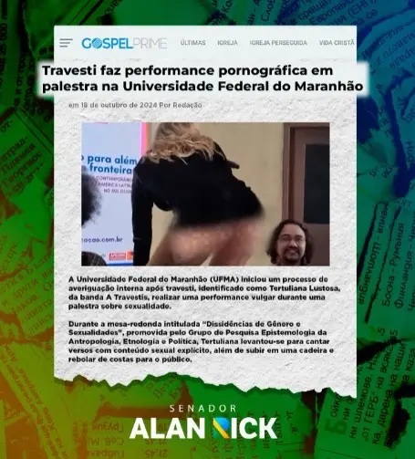 Alan Rick repudia historiadora que fez dança erótica durante palestra em universidade