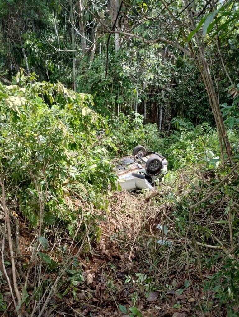 FamĂlia de dentista sofre acidente grave e carro fica completamente destruĂdo na BR-364