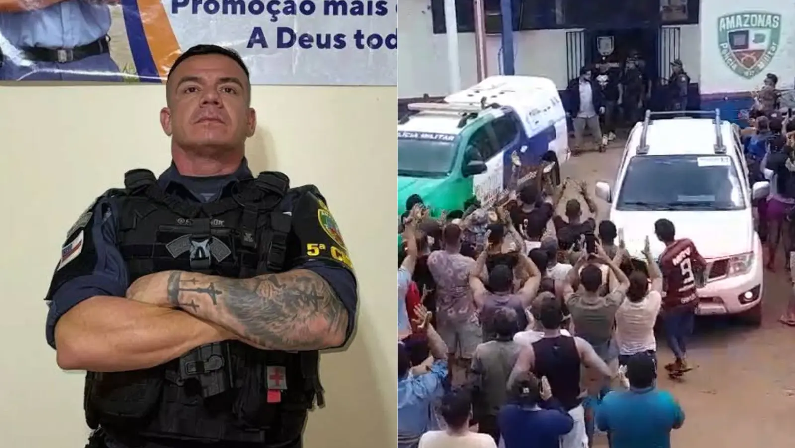 Veja momento que capitão da PM acusado de liderar grupo criminoso se entrega e é ovacionado